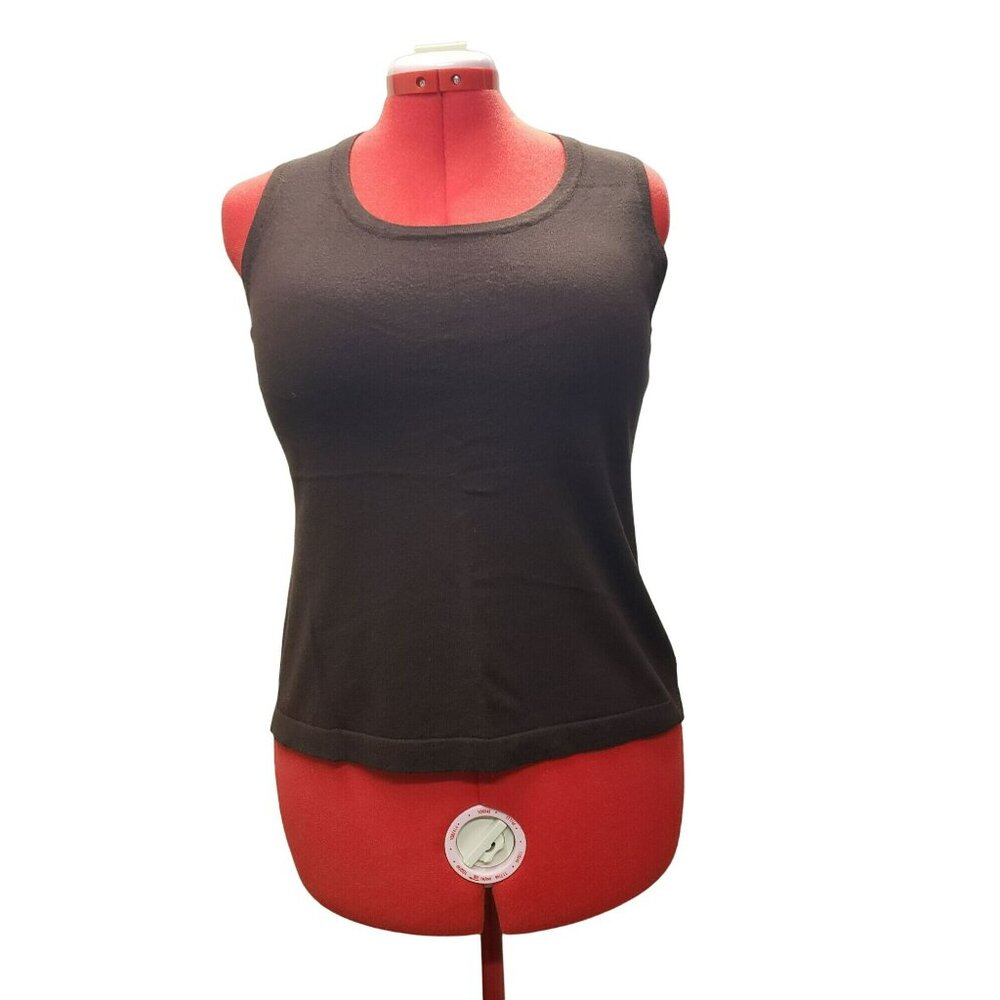 Chicos Brown Sleeveless Tank Top Women's Size 2 Large Rayon Nylon Blend